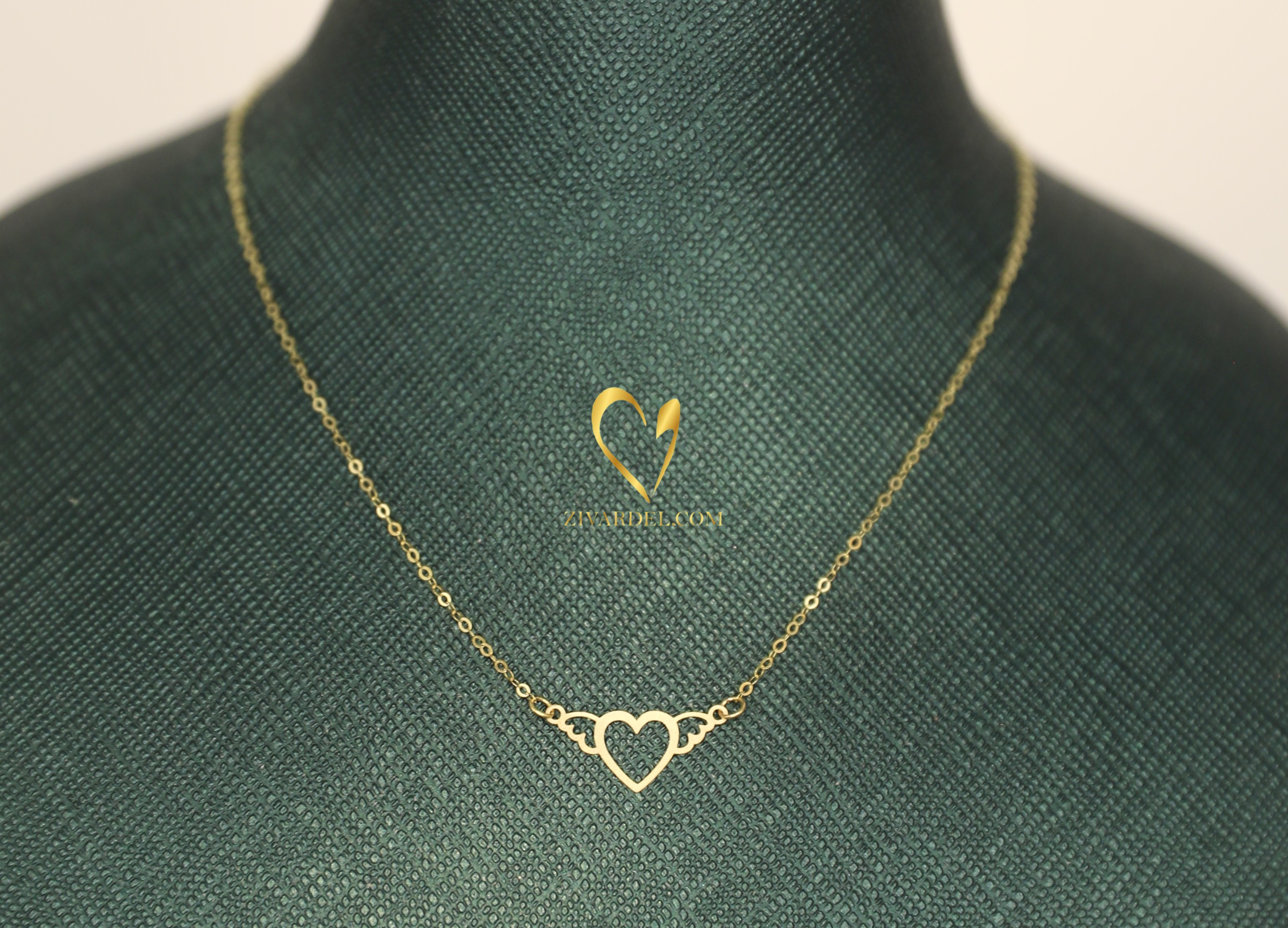 گردنبند قلب فرشته بال دار